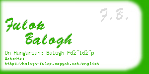 fulop balogh business card